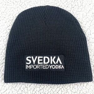 Svedka Imported Vodka Ribbed Knit Beanie Hat Black Cap America Acrylic OS